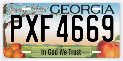 GA license plate PXF4669
