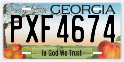 GA license plate PXF4674