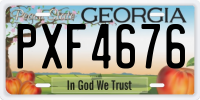 GA license plate PXF4676