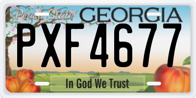 GA license plate PXF4677