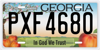 GA license plate PXF4680