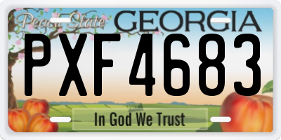 GA license plate PXF4683