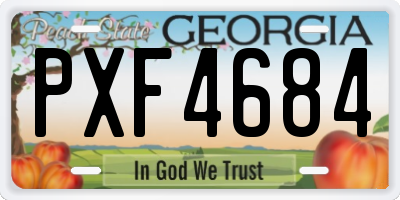 GA license plate PXF4684