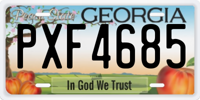 GA license plate PXF4685