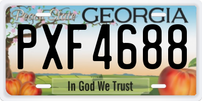 GA license plate PXF4688