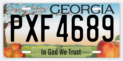 GA license plate PXF4689