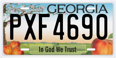 GA license plate PXF4690