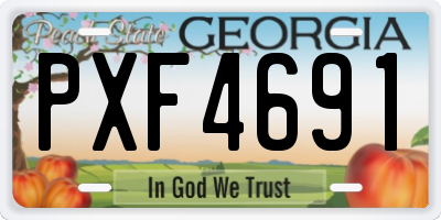 GA license plate PXF4691