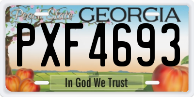 GA license plate PXF4693