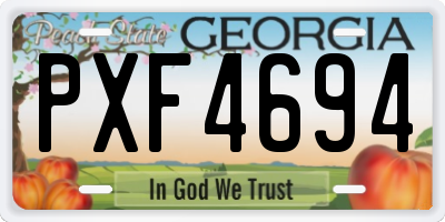 GA license plate PXF4694