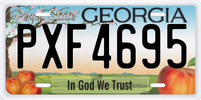 GA license plate PXF4695