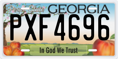 GA license plate PXF4696