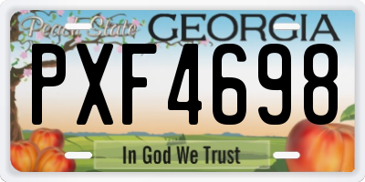 GA license plate PXF4698