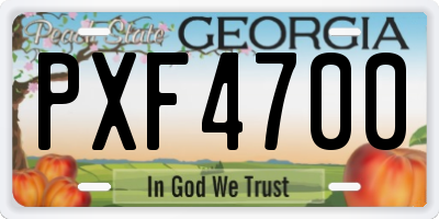 GA license plate PXF4700