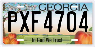 GA license plate PXF4704