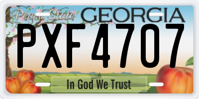 GA license plate PXF4707
