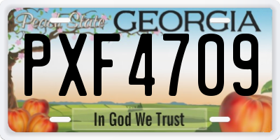 GA license plate PXF4709