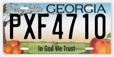 GA license plate PXF4710