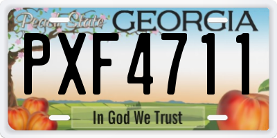 GA license plate PXF4711