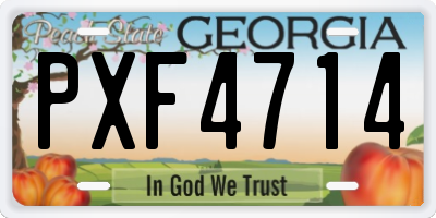 GA license plate PXF4714