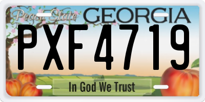 GA license plate PXF4719