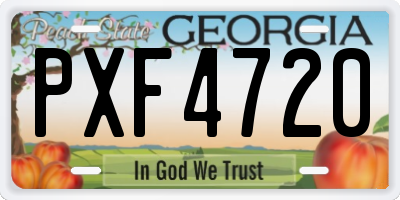 GA license plate PXF4720