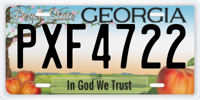 GA license plate PXF4722