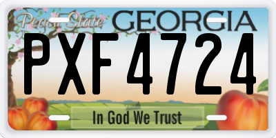 GA license plate PXF4724