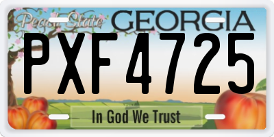 GA license plate PXF4725