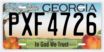 GA license plate PXF4726