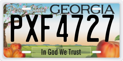 GA license plate PXF4727