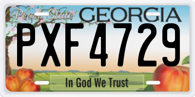 GA license plate PXF4729