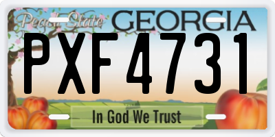 GA license plate PXF4731
