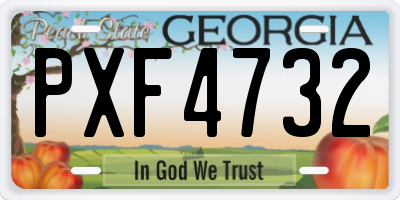 GA license plate PXF4732
