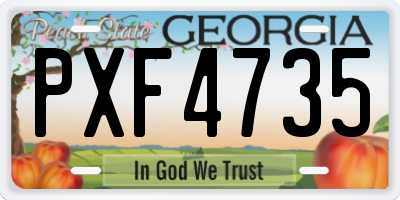 GA license plate PXF4735