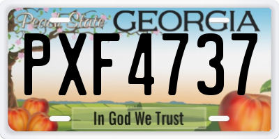 GA license plate PXF4737