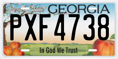 GA license plate PXF4738