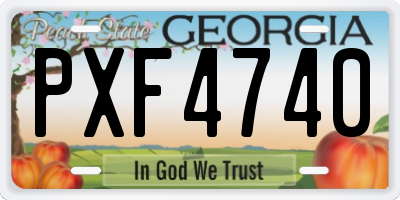 GA license plate PXF4740