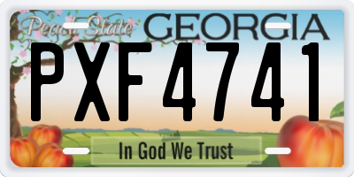 GA license plate PXF4741
