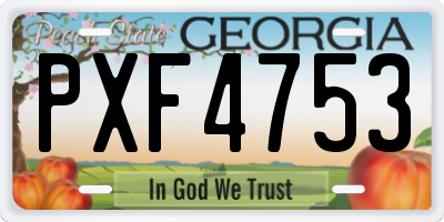 GA license plate PXF4753