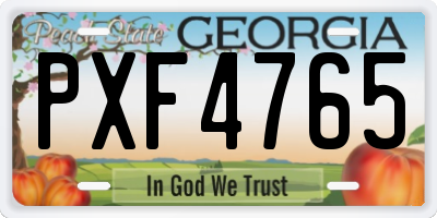 GA license plate PXF4765