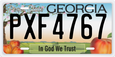 GA license plate PXF4767
