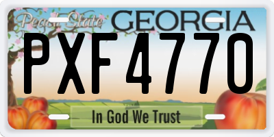 GA license plate PXF4770