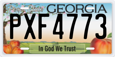 GA license plate PXF4773