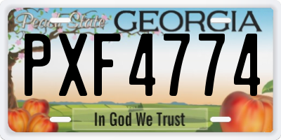 GA license plate PXF4774