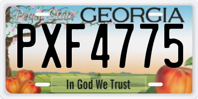 GA license plate PXF4775