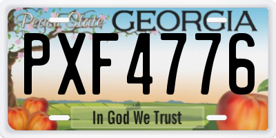GA license plate PXF4776