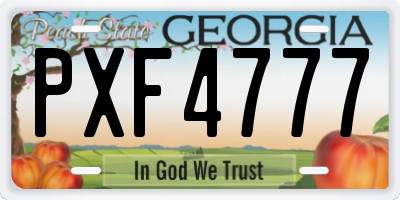 GA license plate PXF4777