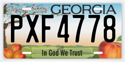 GA license plate PXF4778