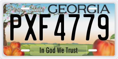 GA license plate PXF4779